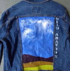 Hand painted wild abandon jean jacket